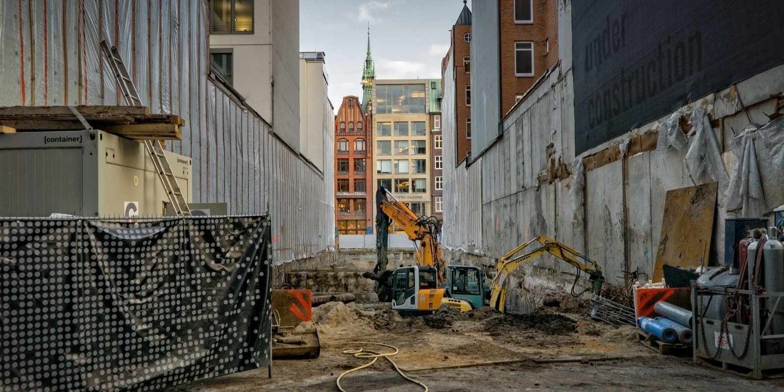 Excavator working on a construction site